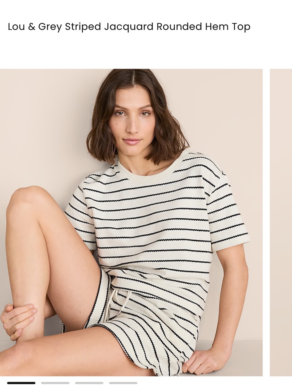 Lou & Grey Striped Jacquard
Rounded Hem Top L